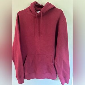 TOPMAN SIZE S MEN'S MAROON COTTON PULLOVER HOODED SWEATSHIRT